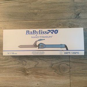 NEW BABYLISSPRO NANO TITANIUM SPRING CURLING IRON 3/4"